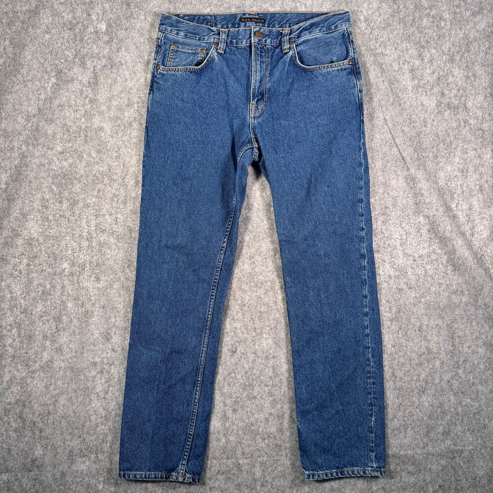 Nudie Jeans Straight Blue Denim Jeans